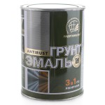 Грунт-эмаль 3в1 коричневая 0,9 кг Радуга